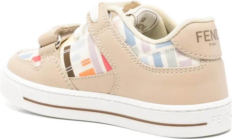 Fendi Kids Sneakers met klittenband en FF-logoprint Beige - Foto 2