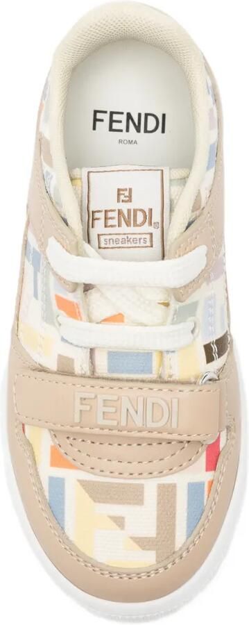 Fendi Kids Sneakers met klittenband en FF-logoprint Beige - Foto 3