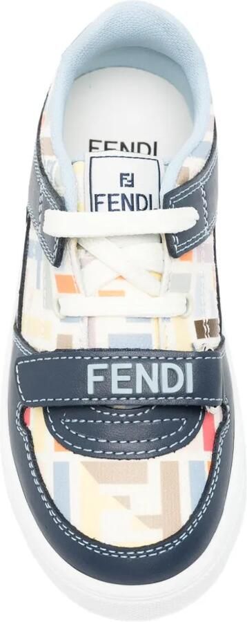 Fendi Kids Sneakers met klittenband en monogram-patroon Blauw - Foto 3
