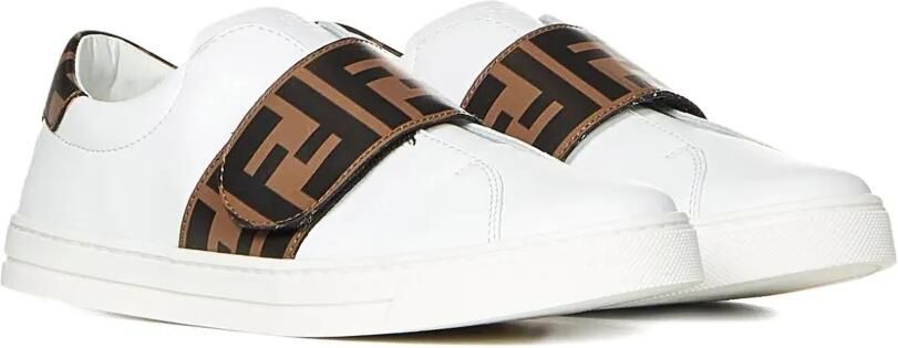 Fendi Kids Sneakers met logoband Wit