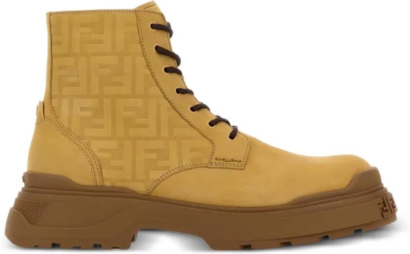FENDI Laarzen verfraaid met logo Beige