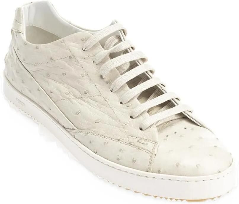 FENDI lace-up ostrich-leather sneakers Wit