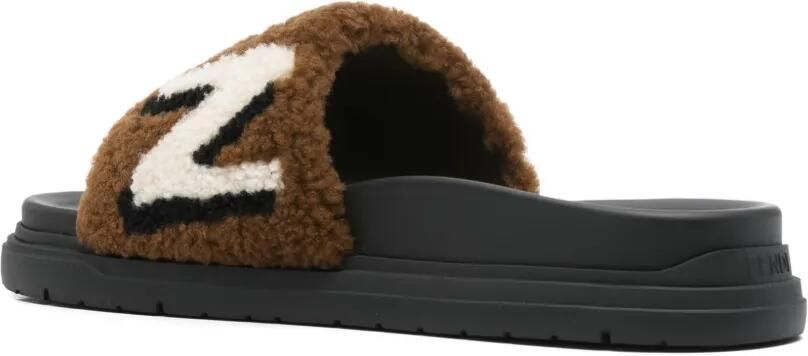 FENDI Lammy slippers Bruin - Foto 4