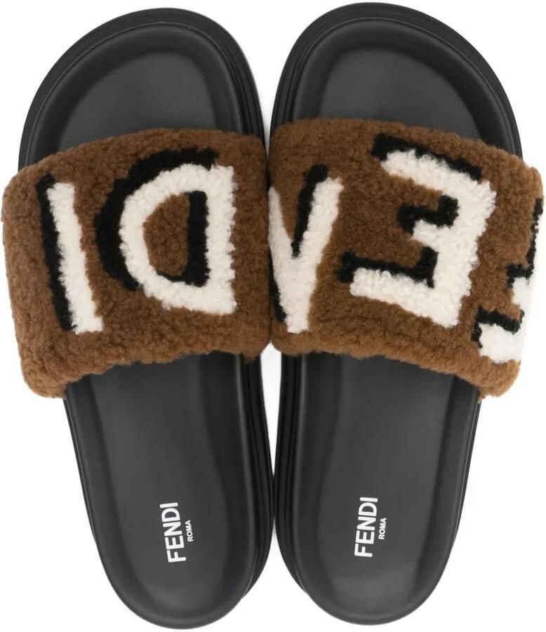 FENDI Lammy slippers Bruin - Foto 2