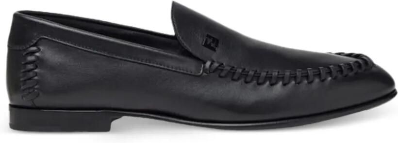 FENDI Loafers met logodetail en stiksels Zwart