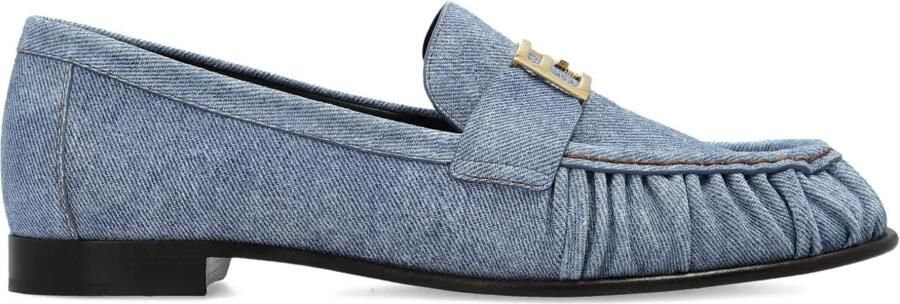 FENDI Loafers met ruches en logo Blauw