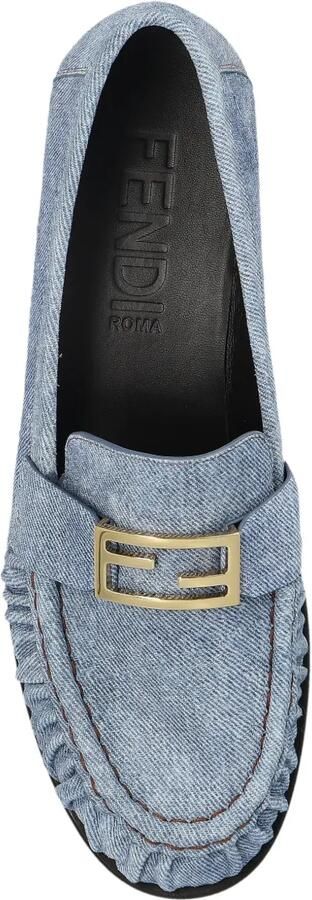 FENDI Loafers met ruches en logo Blauw - Foto 3