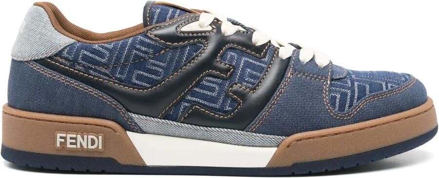 FENDI Match leren sneakers Blauw