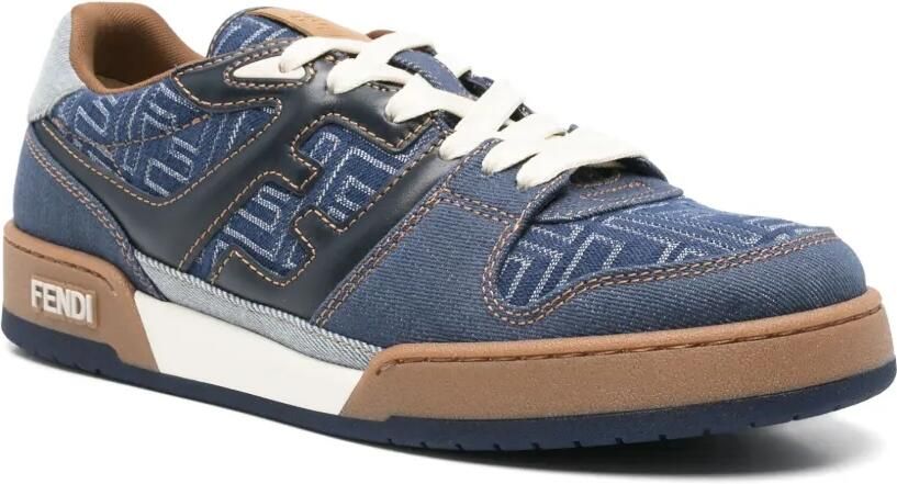 FENDI Match leren sneakers Blauw - Foto 2