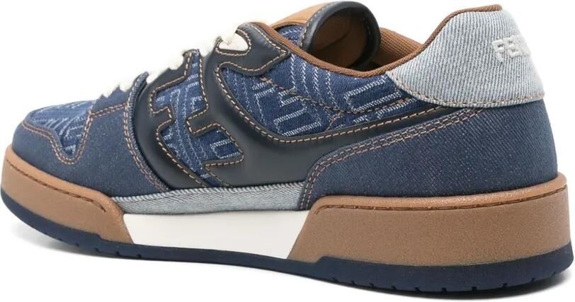 FENDI Match leren sneakers Blauw - Foto 3