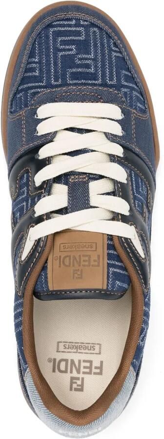 FENDI Match leren sneakers Blauw - Foto 4