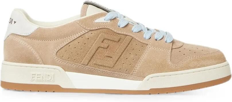 FENDI Match low-top sneakers van suède Beige