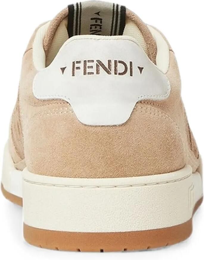FENDI Match low-top sneakers van suède Beige - Foto 3