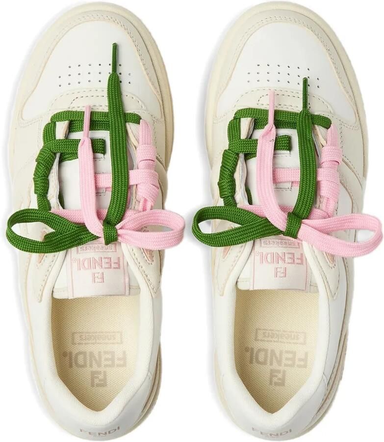 FENDI Match sneakers met vlakken en veters Beige - Foto 2