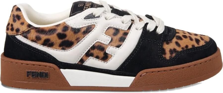 FENDI Match sneakers met luipaardprint Bruin