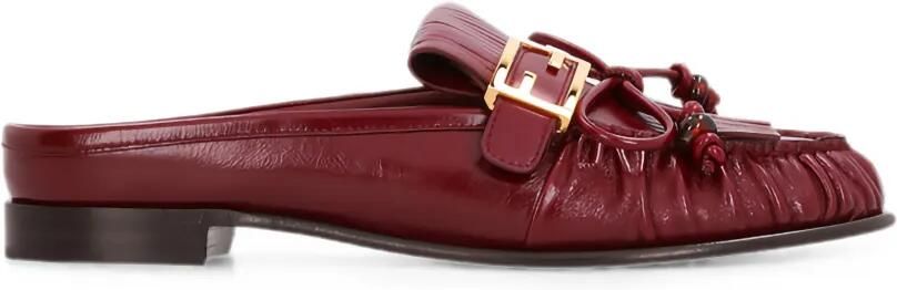FENDI Muiltjes met gespdetail en franje Rood