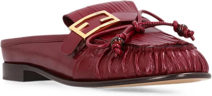 FENDI Muiltjes met gespdetail en franje Rood - Foto 4
