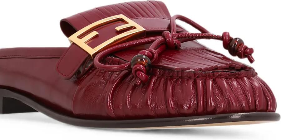 FENDI Muiltjes met gespdetail en franje Rood - Foto 2
