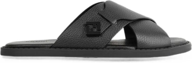 FENDI Sandalen met gekruiste bandjes en FF-logo Zwart