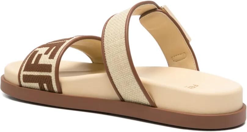 FENDI Sandalen met gesp en FF-logo Beige - Foto 3