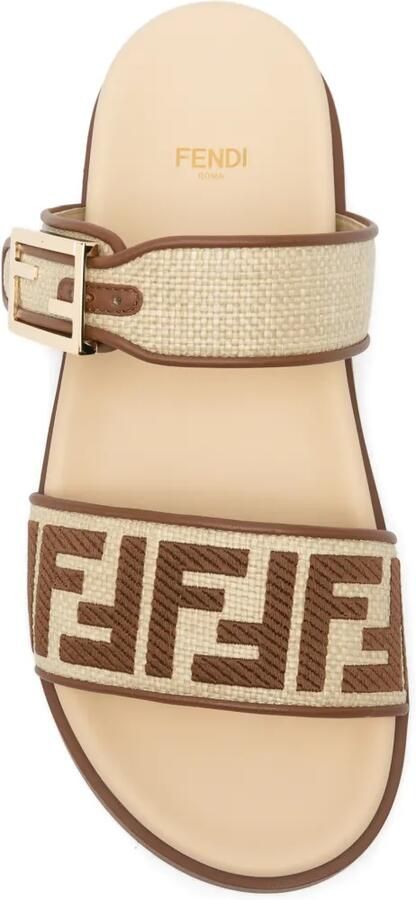 FENDI Sandalen met gesp en FF-logo Beige - Foto 2