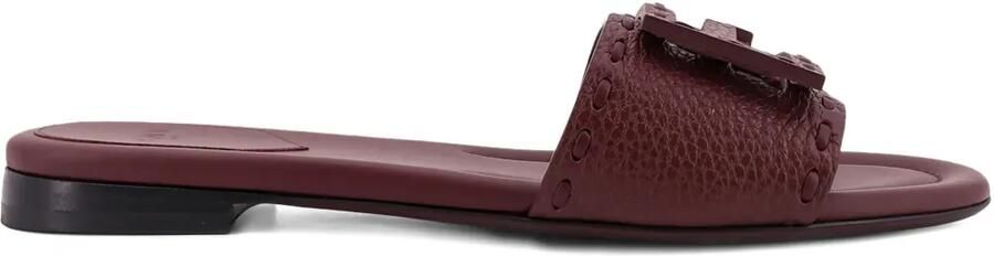 FENDI Sandalen met logo-reliëf en bandje Bruin
