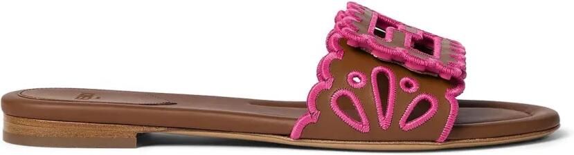 FENDI Sandalen met logopatch Bruin