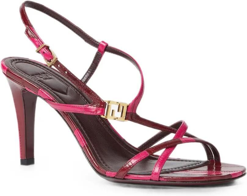 FENDI Sandalen met logoplakkaat Rood