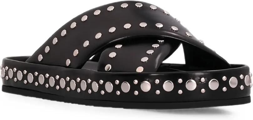 FENDI Sandalen verfraaid met studs en gekruiste bandjes Zwart - Foto 3