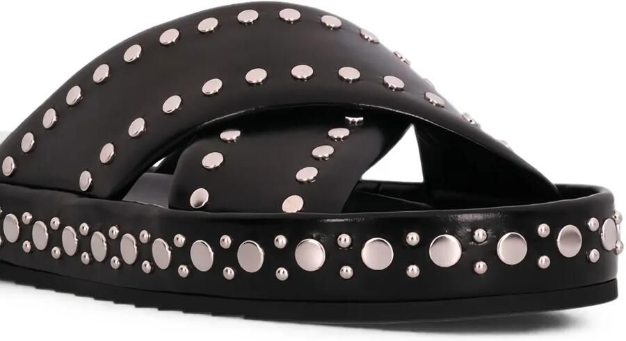 FENDI Sandalen verfraaid met studs en gekruiste bandjes Zwart - Foto 2