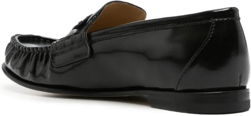 FENDI Scrunch gesmockte loafers met logoplakkaat Zwart - Foto 2