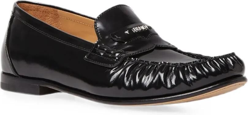 FENDI Scrunch leren loafers met ruches Zwart - Foto 4