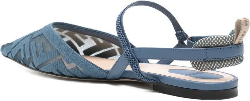 FENDI Slingback pumps met FF-patroon Blauw - Foto 3
