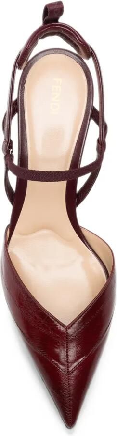 FENDI Slingback pumps met puntige neus Rood - Foto 4