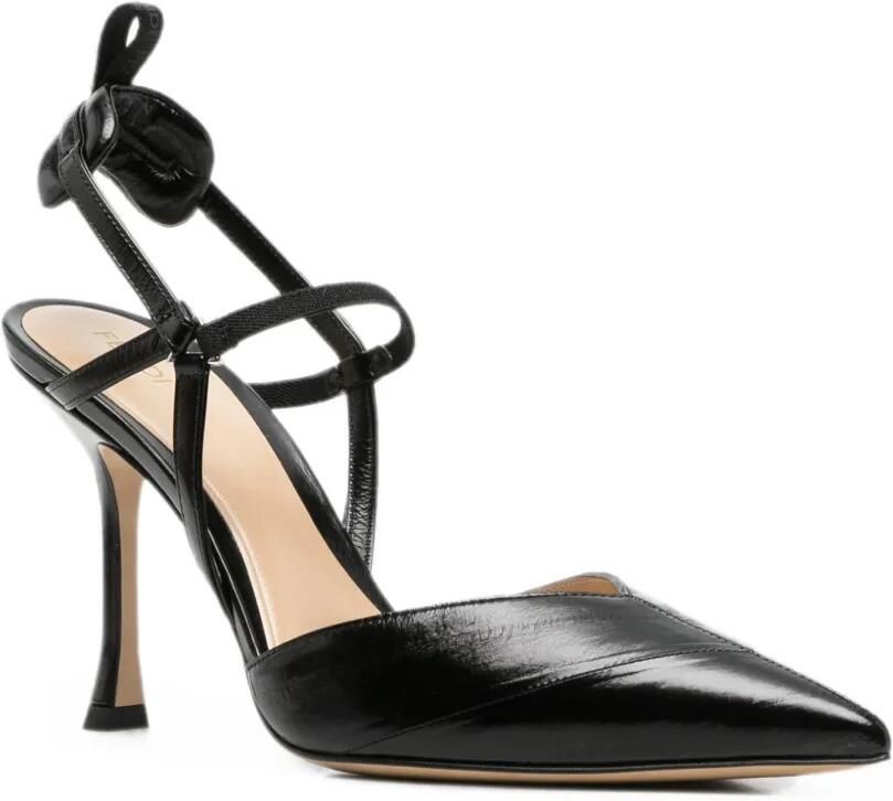 FENDI Slingback pumps met puntige neus Zwart - Foto 3