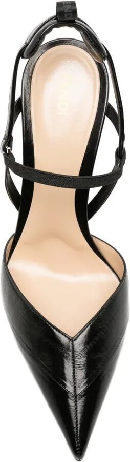 FENDI Slingback pumps met puntige neus Zwart - Foto 4