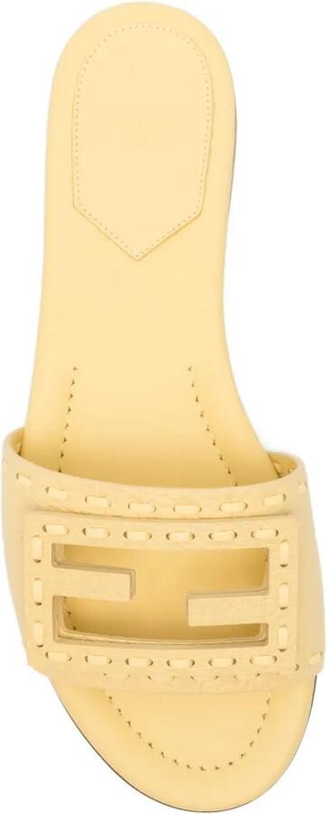 FENDI Slippers met logodetail Geel - Foto 2