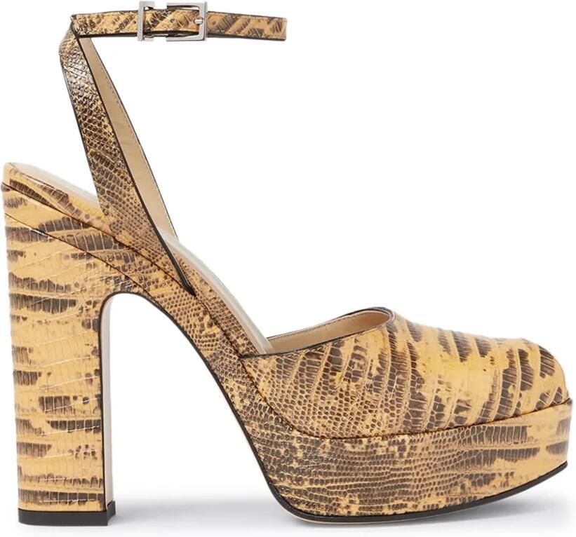 FENDI snakeskin-effect platform sandals Beige