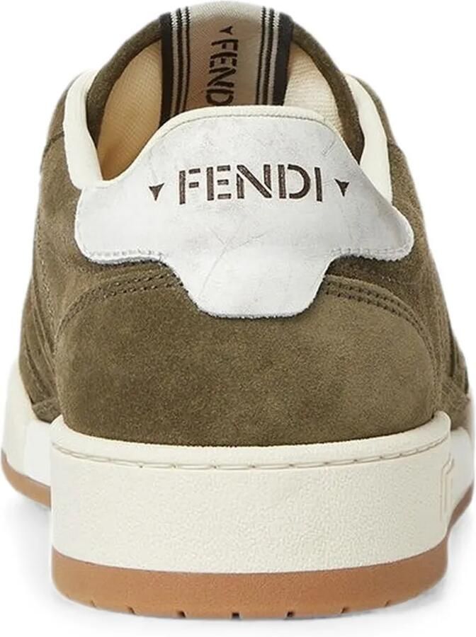 FENDI Sneakers met logo-reliëf en geperforeerde details Groen - Foto 3