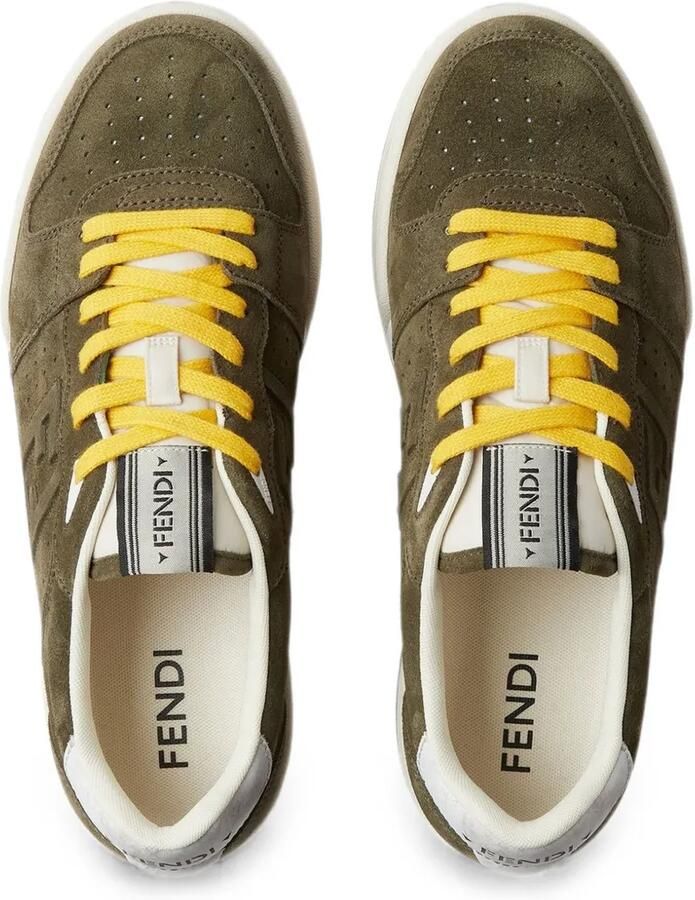 FENDI Sneakers met logo-reliëf en geperforeerde details Groen - Foto 2