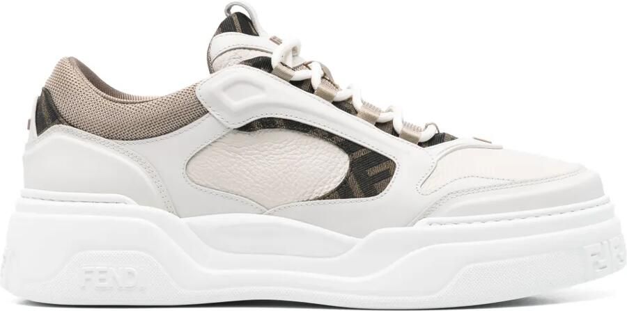 FENDI Sneakers met monogram-print en vlakken Wit
