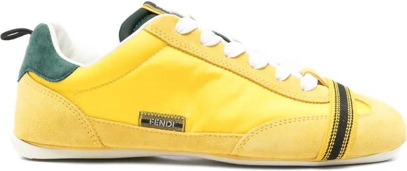 FENDI Sneakers met suède afwerking Geel