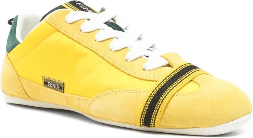 FENDI Sneakers met suède afwerking Geel - Foto 2
