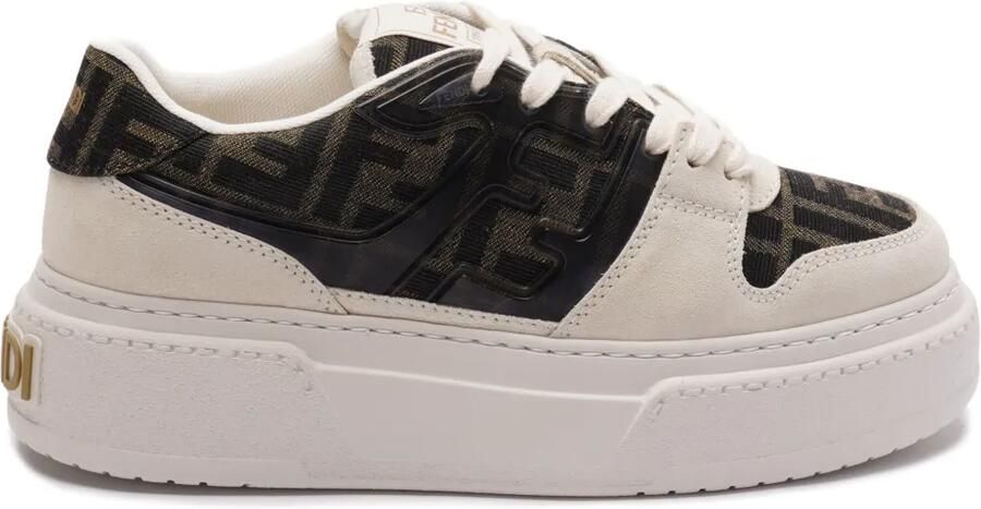 FENDI Sneakers met vlakken en Zuca-patroon Bruin