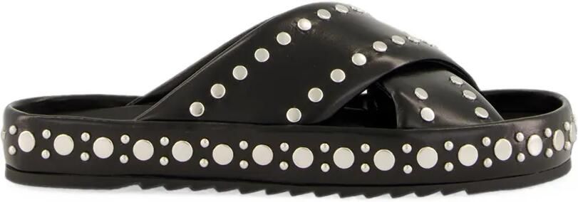 FENDI Slippers verfraaid met studs en gekruiste bandjes Zwart
