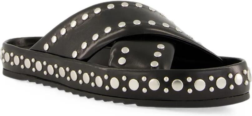 FENDI Slippers verfraaid met studs en gekruiste bandjes Zwart - Foto 3