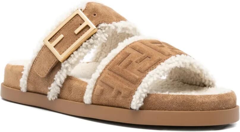 FENDI Suède sandalen Beige - Foto 5