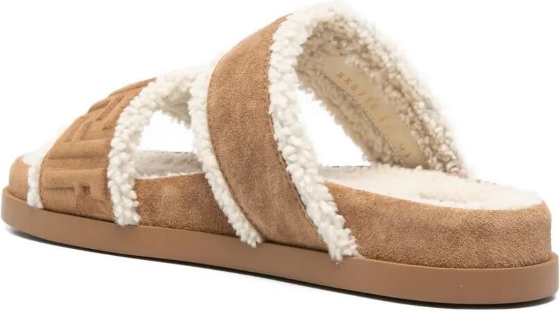 FENDI Suède sandalen Beige - Foto 4