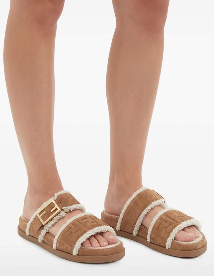 FENDI Suède sandalen Beige - Foto 2