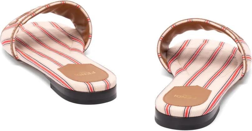 FENDI Sunshine gestreepte sandalen met logopatch Veelkleurig - Foto 3